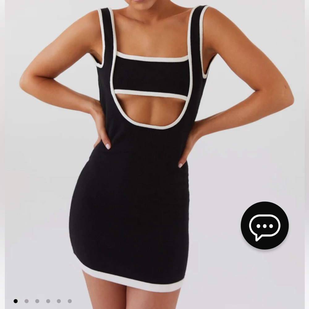 Cut out backless black mini dress